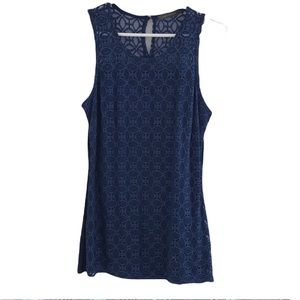 Suzy Shier | Women’s sleeveless blouse. Size M. Lace detail. Blue. Preloved.